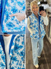 Delilah Puffer Vest- Blue Eternal Blossom