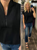 Adley Modal/Scuba 1/4 Zip - Black