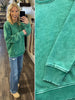Riley Ribbed Accent Pullover - Mineral Green