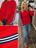 Gia Striped Sleeve Pullover
