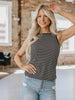Darren Ribbed Knit Tank-Black