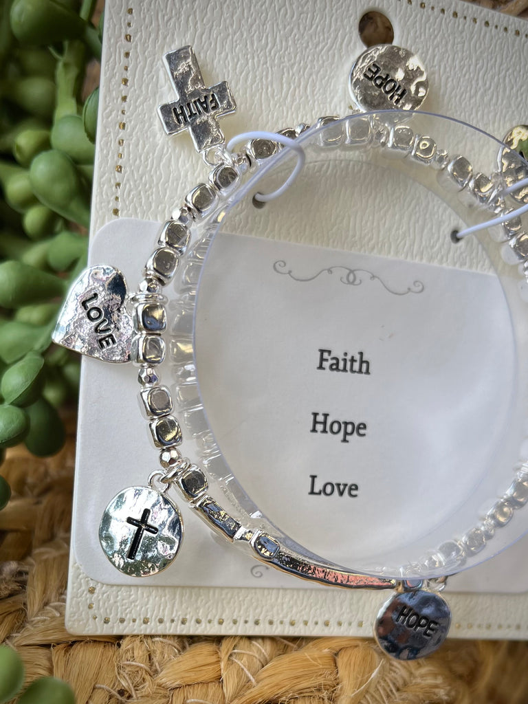 Faith Hope Love Stretch Bracelet