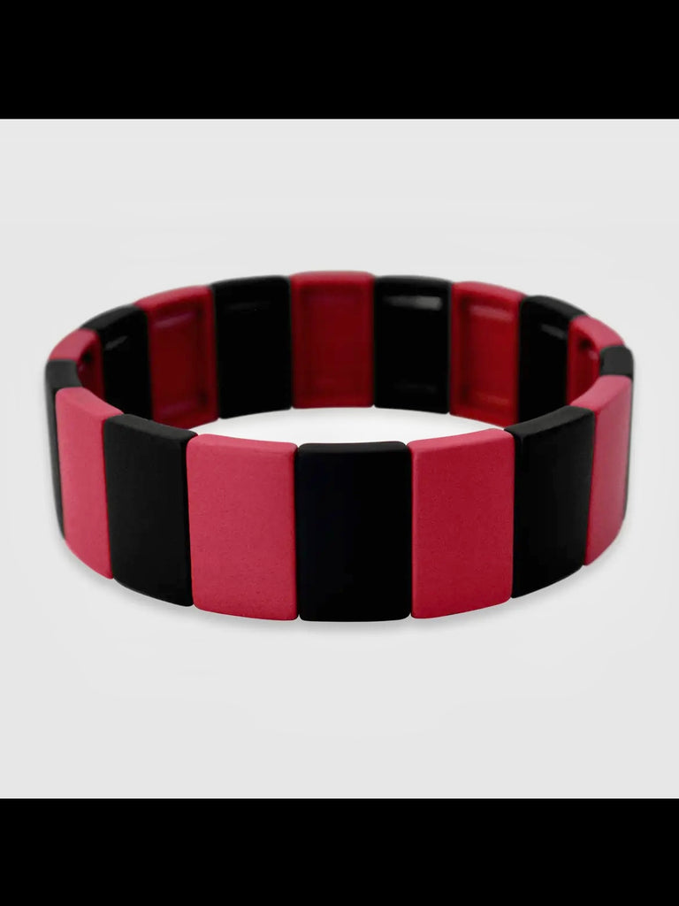 Gameday Stretch Bracelet - Red/Black