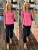 Lexi Smocked Sleeve Blouse - Bubble Gum