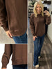Riley Ribbed Accent Pullover - Brown