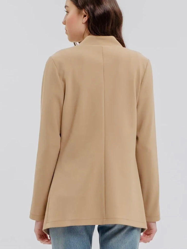 Abby Notch Collar Blazer - Taupe