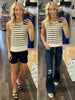 Torrie Sweater Tank - Ivory/Black