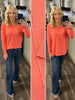 Ada Center Seam Sweater - Coral