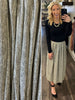 Sasha Metallic Midi-Skirt