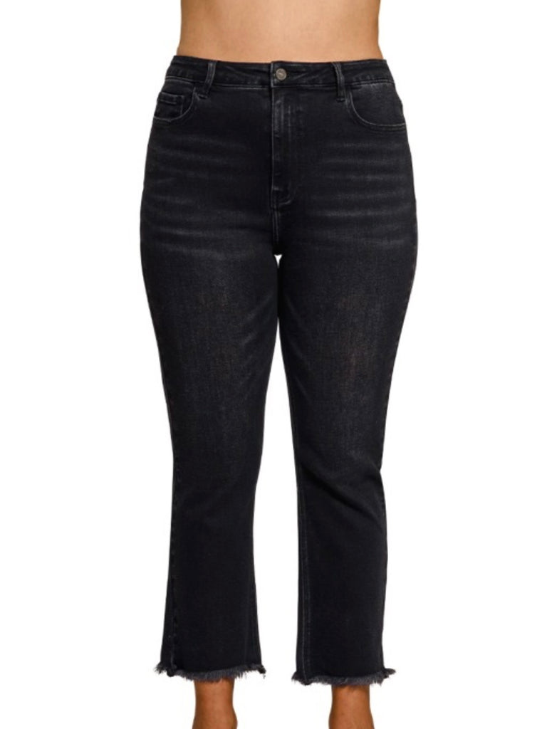 Terrin High-Rise Straight Denim - Charcoal