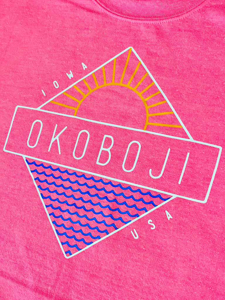 Okoboji Days Crewneck - Neon Pink
