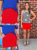 Noelle Denim Skirt - Red