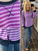 Jordyn V-Cut Crewneck - Purple