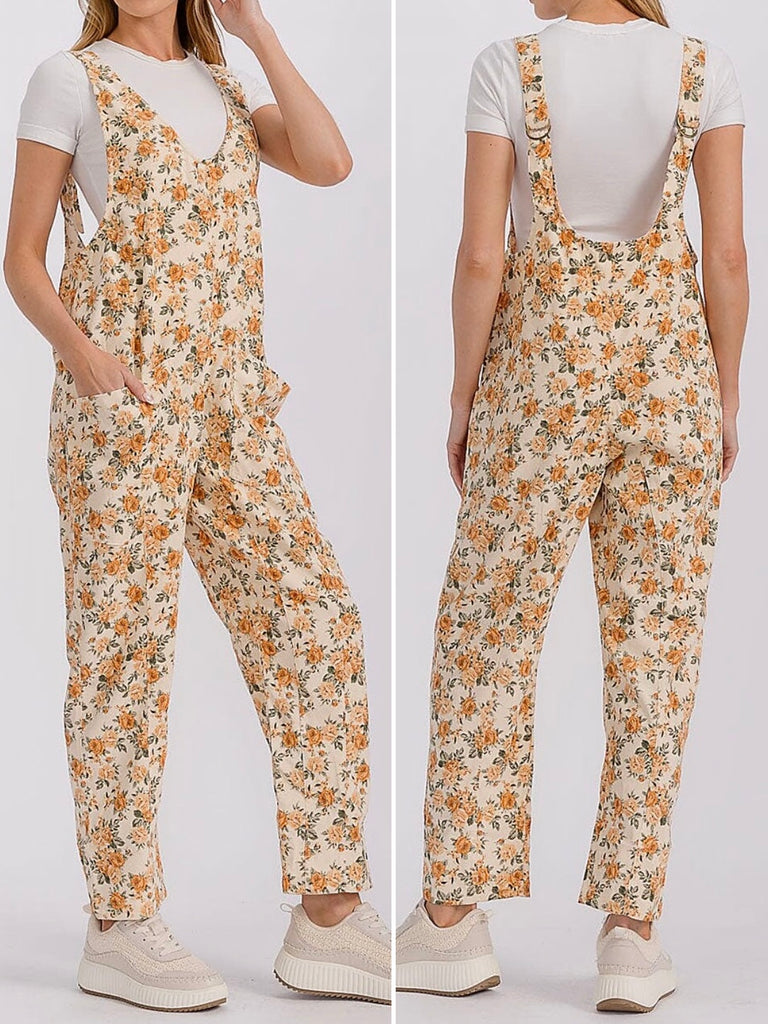 Amber Vintage Floral Straight Leg Overalls