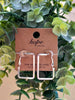 Lonnie Square Hoops - Silver