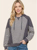 Leeann Striped Hoodie - Grey/Ivory