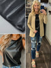 Tabbie Faux Leather Tank - Black