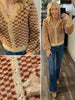 Melany Checker Fuzzy Cardigan