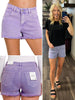 Evie Raw Hem Shorts - Lilac