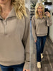 Zoey 1/4 Zip Pullover - Latte