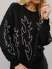 Rylee Boot Stitch Crewneck - Black