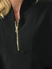 Kristina Ribbed 1/4 Zip Top - Black