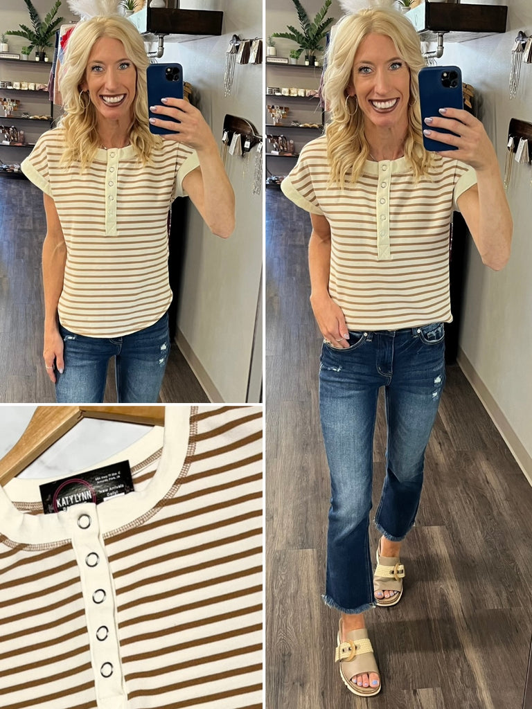 Sadie Snap Short Sleeve - Tan