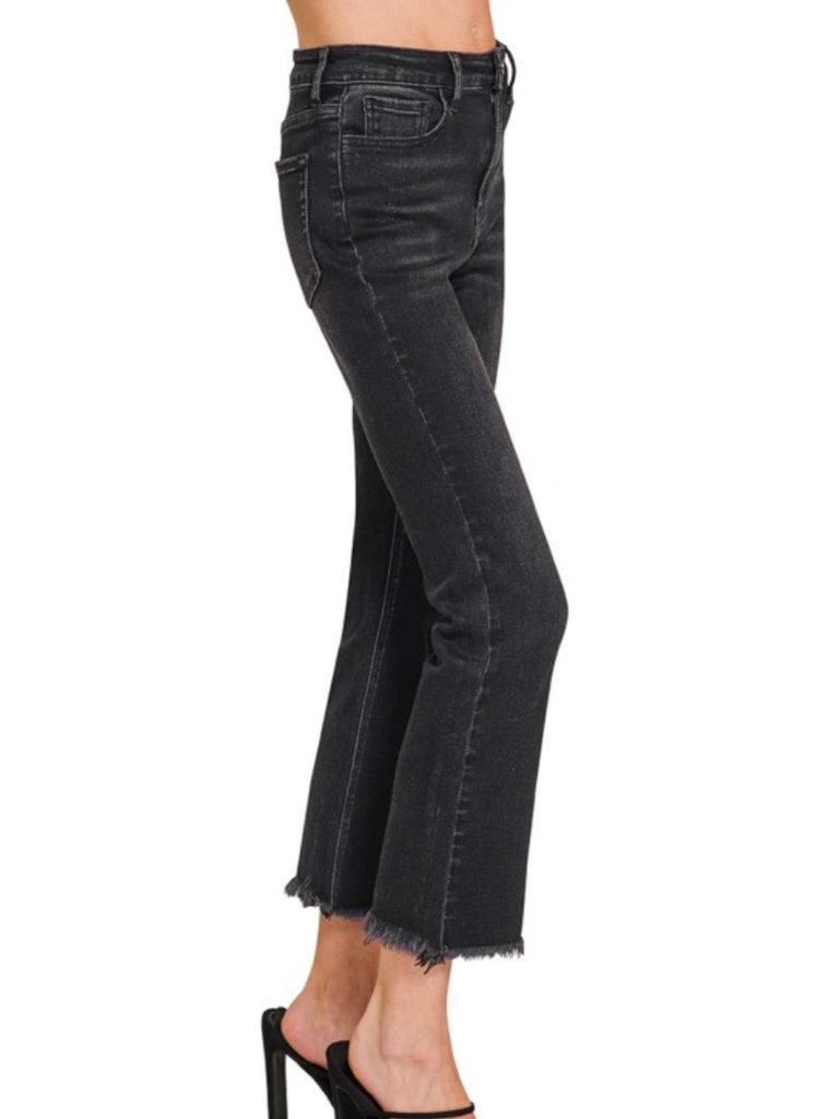 Terrin High-Rise Straight Denim - Charcoal