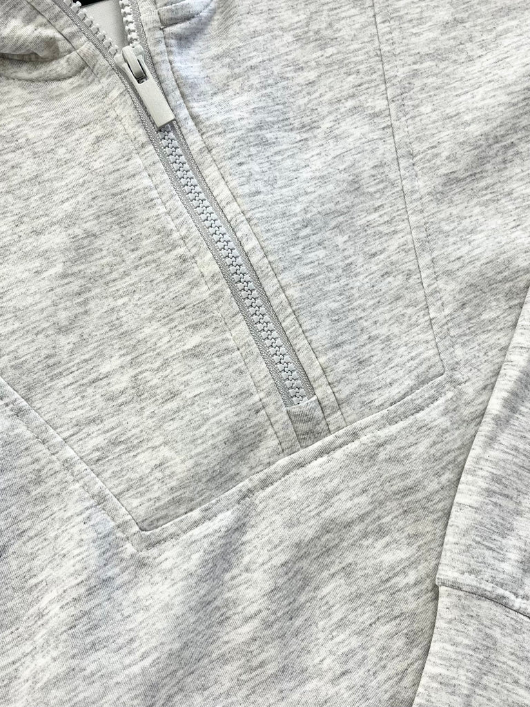Zoey 1/4 Zip Pullover - Light Gray