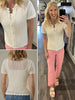 Jade Crochet Button Up Top