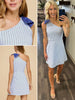 Bre One Shoulder Striped Bow Dress