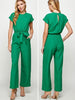 Lisa Cap Sleeve Jumpsuit - Kelly Green