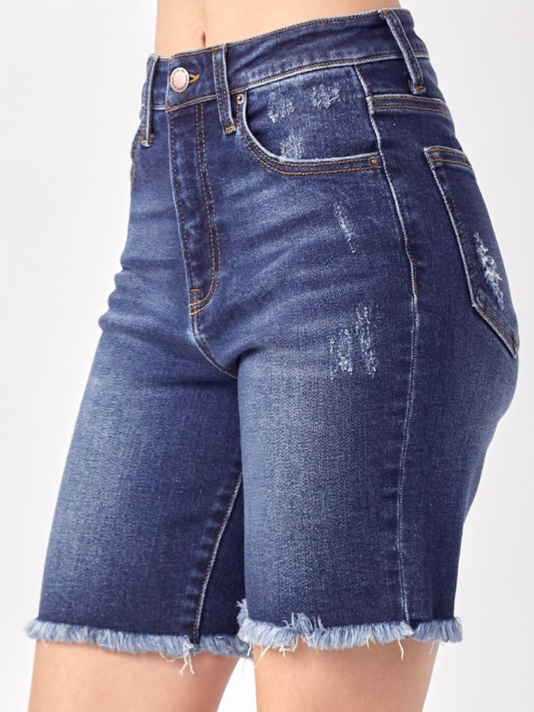 Rayna Frayed Hem Bermuda Shorts