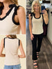 Lexi Contrast Tied Bow Tank - Black