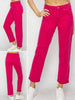 Jenna High-Rise Ankle Denim - Fuchsia