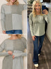 Eliza Button Color Blocked Top - Olive / Dark Olive