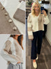 Rhonda Color-Block Cardigan - Taupe/Cream