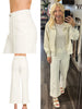 Whitney Wide Leg Pintuck White Denim