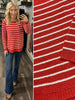 Jayde Rounded Hem Sweater- Brick