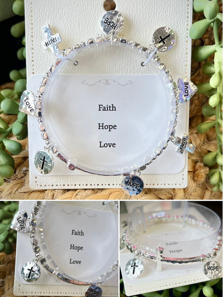 Faith Hope Love Stretch Bracelet
