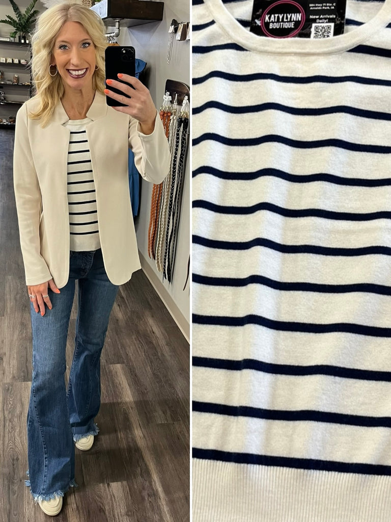 Lori Striped Tank - Navy