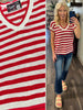 Hannah Open-Knit Striped Top