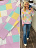 Ella Checkerboard Sweater - Lavender