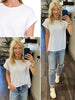 Beth Modal Rolled Sleeve Tee - Ivory