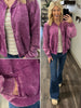 Jane Mineral Washed Bomber - Berry