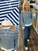Millie Striped Crewneck - Deep Royal