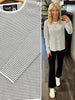 Bexley Pinstripe Lightweight Sweater - Ivory/Black