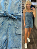 Wren Belted Denim Romper