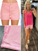 Evie Raw Hem Shorts - Blush