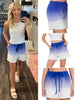 Meg Ombre Dip Shorts - Royal Blue